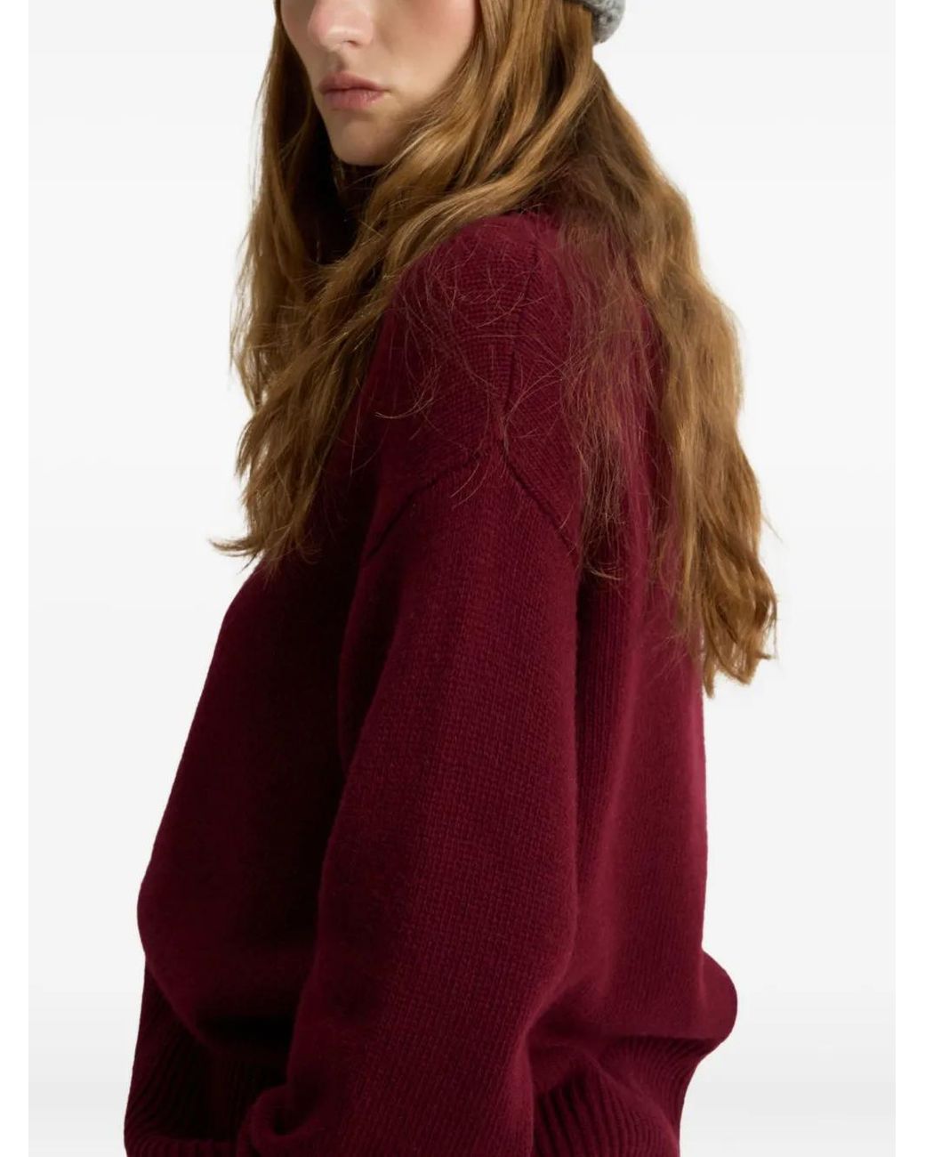 Pull Côtelé À Col Roulé Woolrich en coloris Red