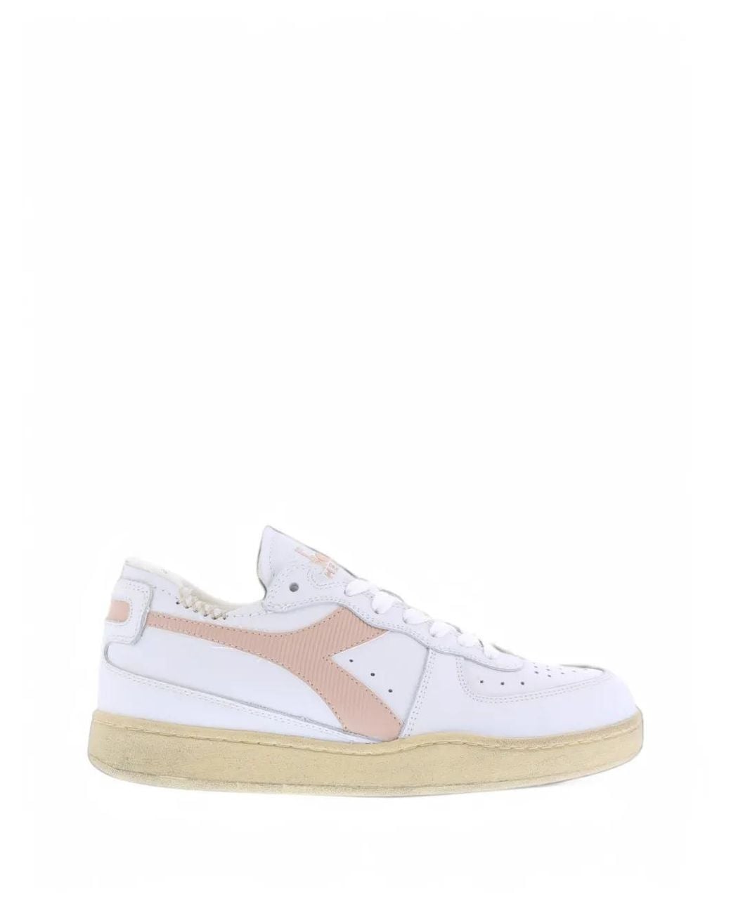 Diadora White Mi Basket Low Lace-Up Sneakers