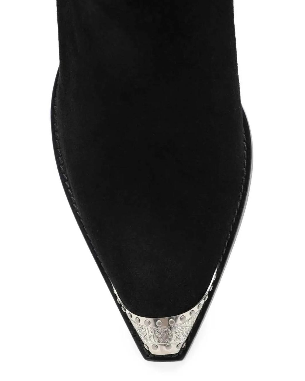 Sartore Black Metal-Toe-Cap Chelsea Boots