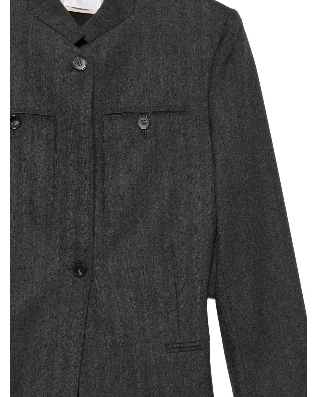 Litkovskaya Gray Button-Up Layered-Back Jacket