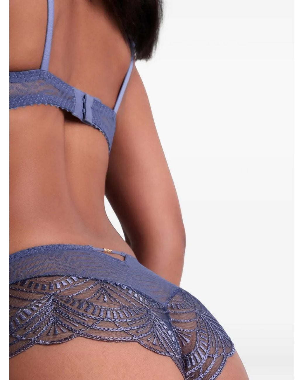 Aubade Blue Vibes Lace-Trim Briefs
