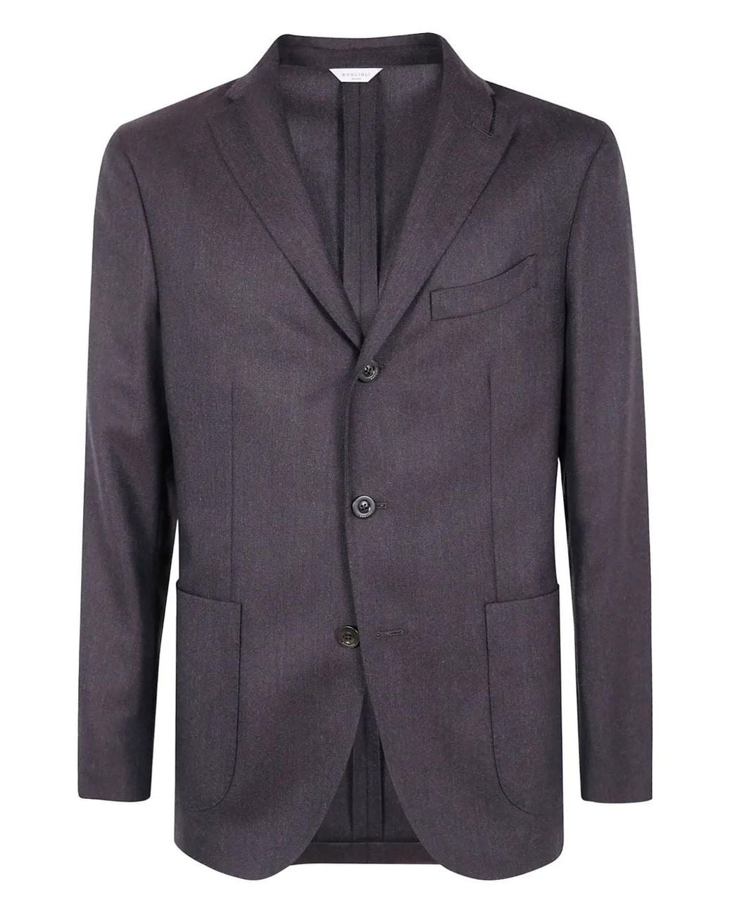 Boglioli Blue Single-Breasted Blazer for men