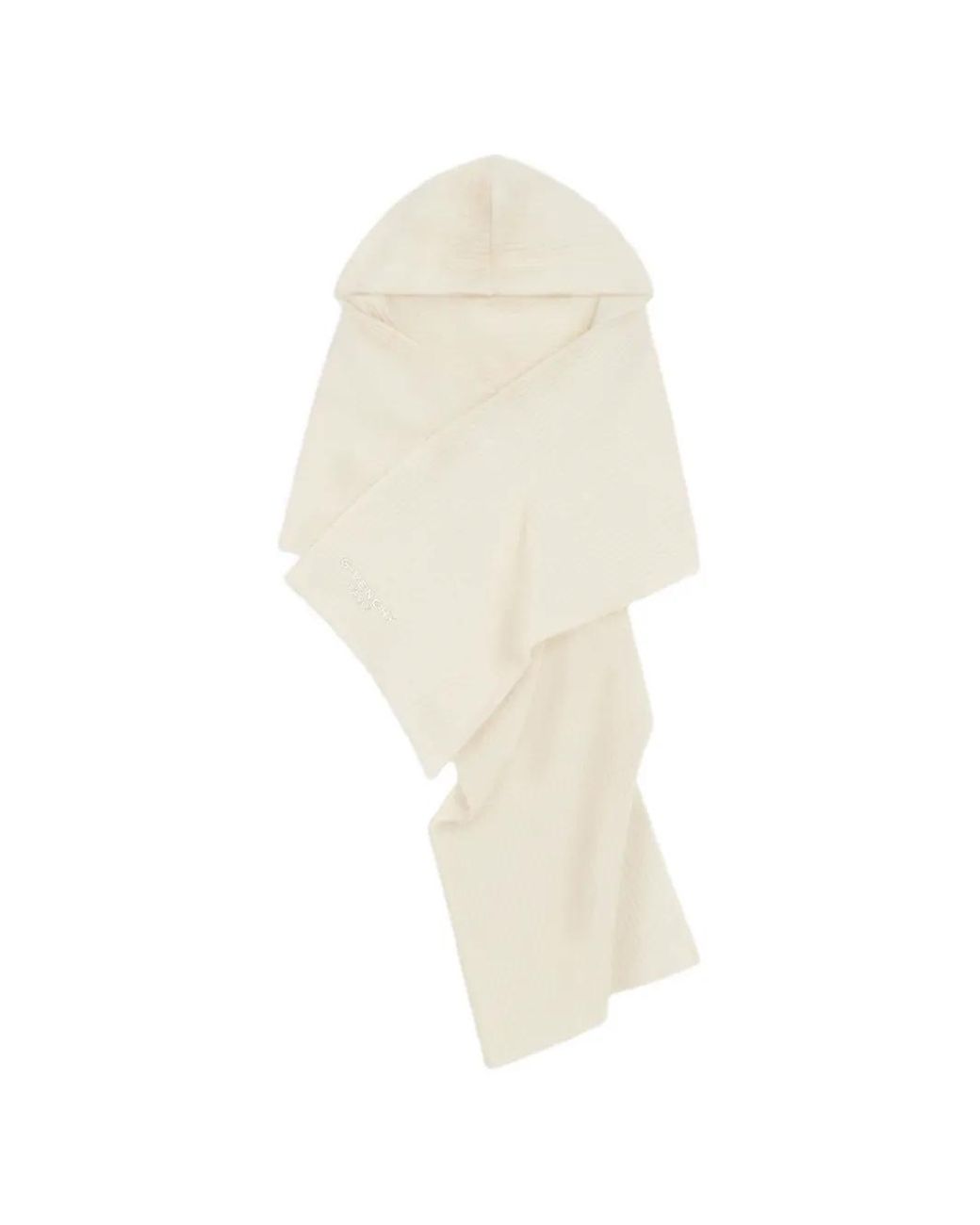 Givenchy White Hooded Scarf