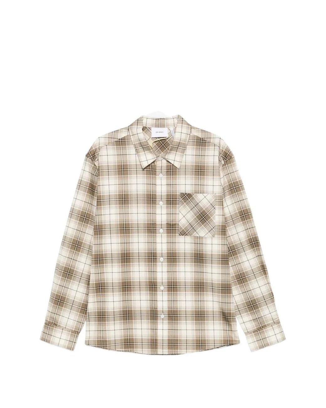Axel Arigato Natural Wick Check-Pattern Chest-Pocket Shirt for men
