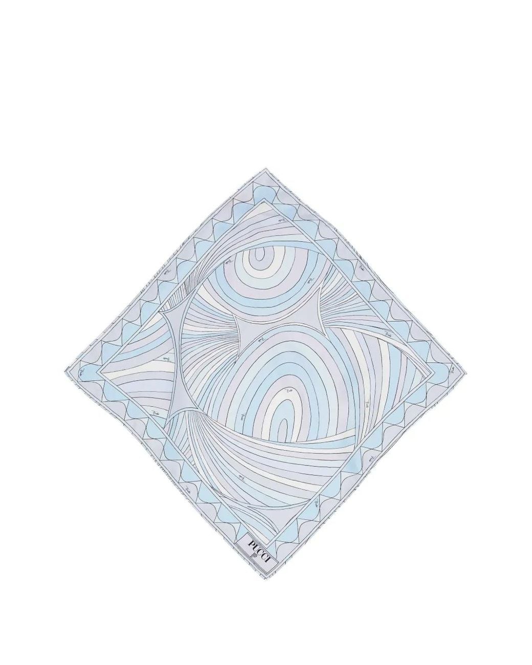 Emilio Pucci Blue Iride-Print Small Silk Scarf