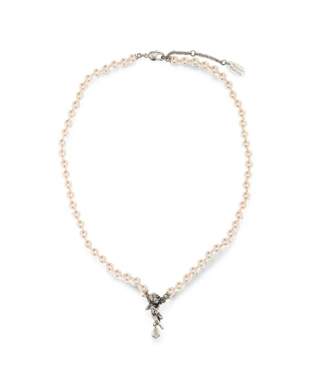 Vivienne Westwood White Putti Pearl Necklace