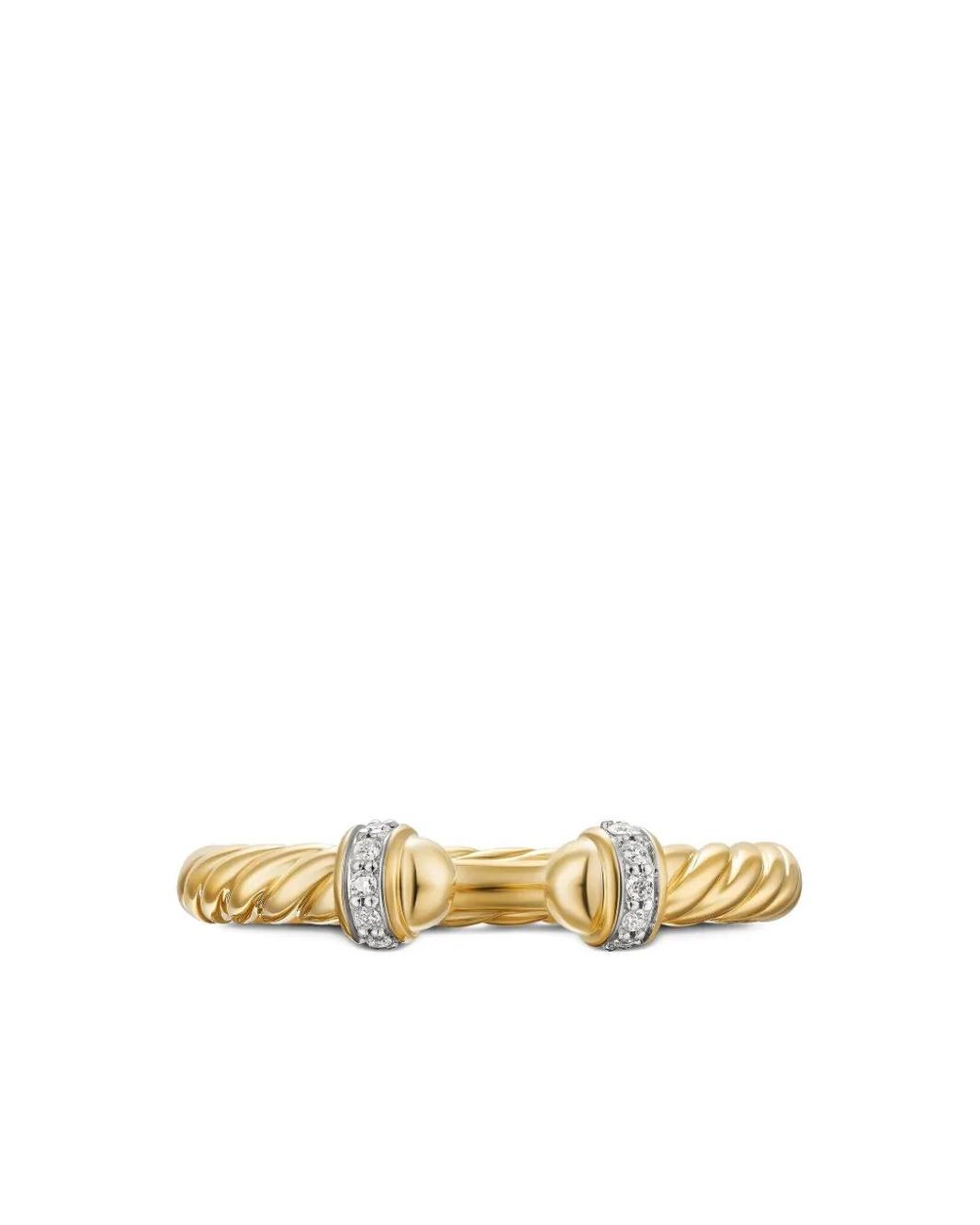 David Yurman Metallic 18Kt Cable Band Open Diamond Ring (2.8Mm)