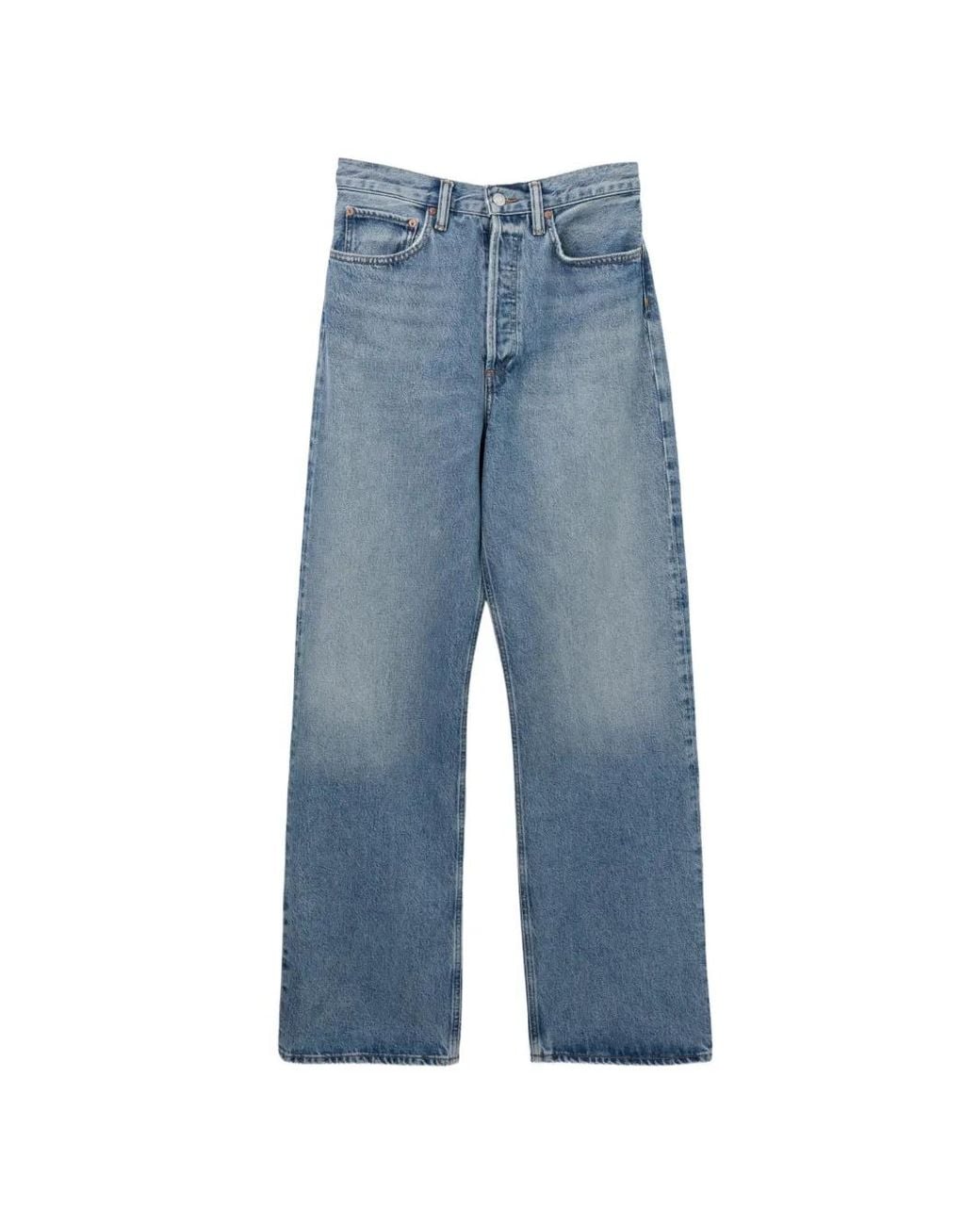 Agolde Blue Jean Ample À Effet Usé