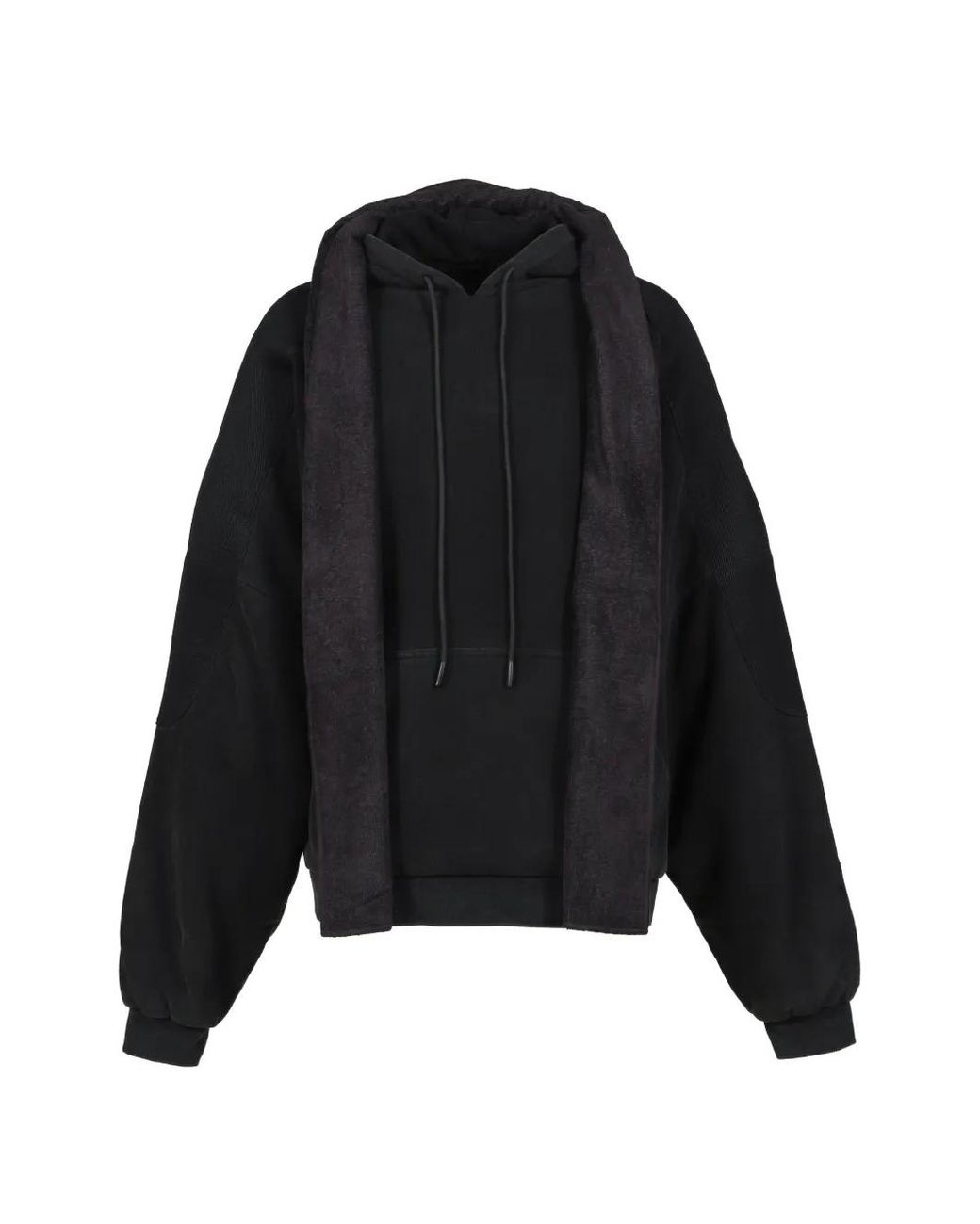 ARNODEFRANCE Black Towel-Detail Hoodie for men