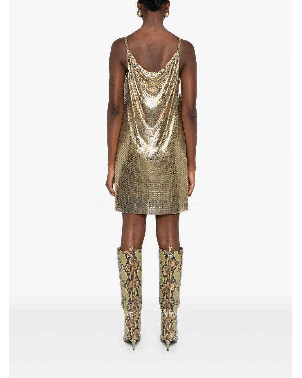 Mini robe de cocktail Versace en coloris Metallic
