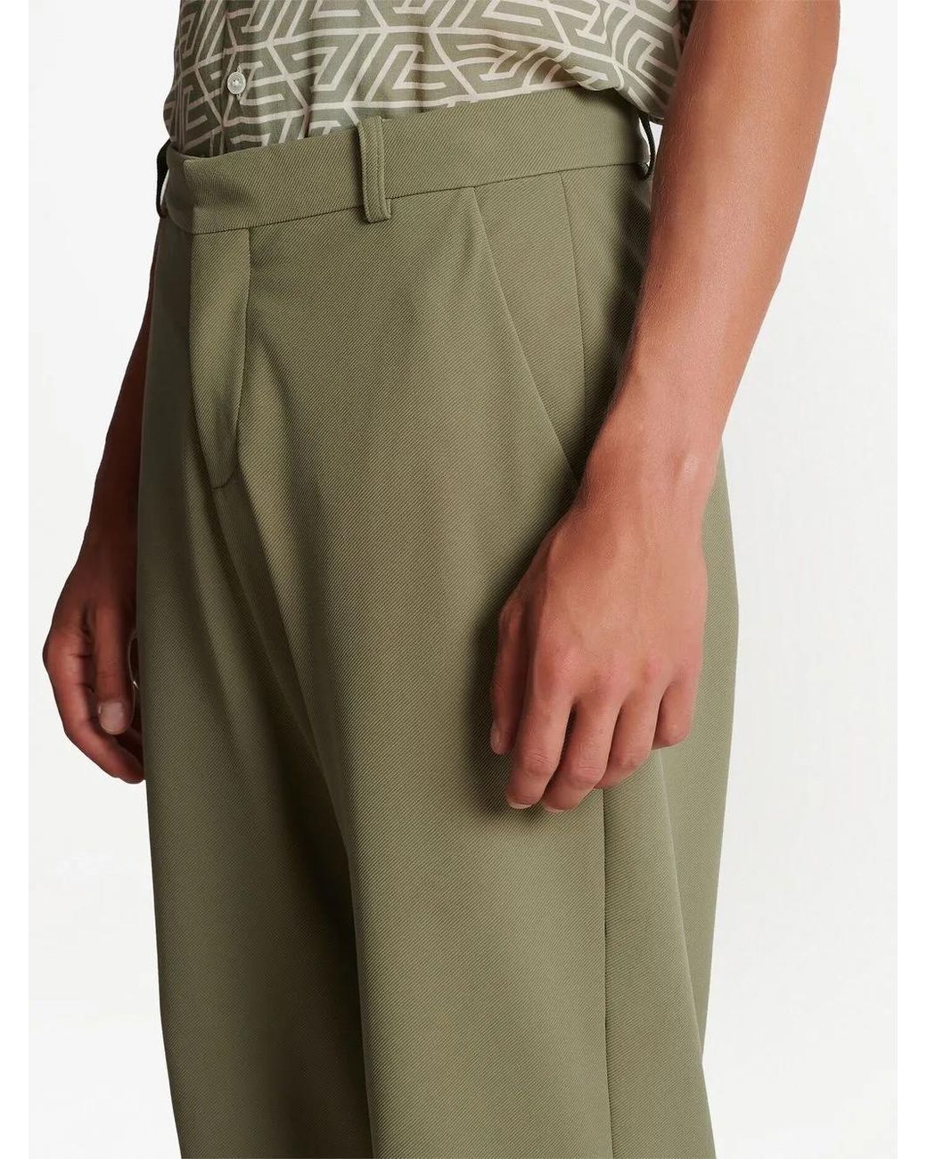 Balmain Green Slim-Fit Trousers for men