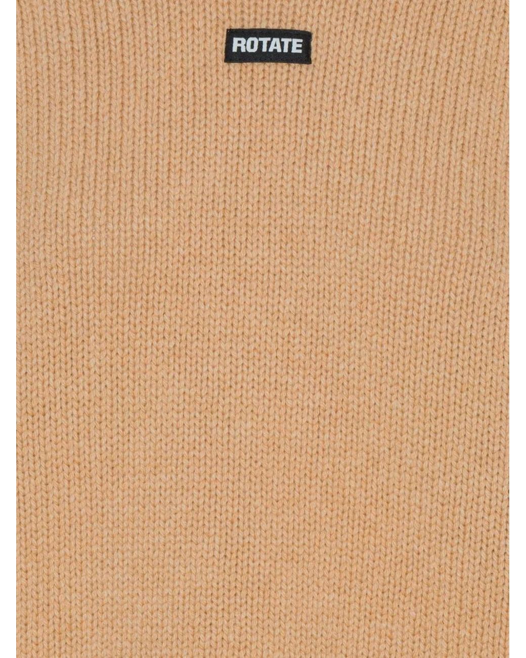 ROTATE BIRGER CHRISTENSEN Natural Langärmeliger Pullover Mit Rundem Ausschnitt