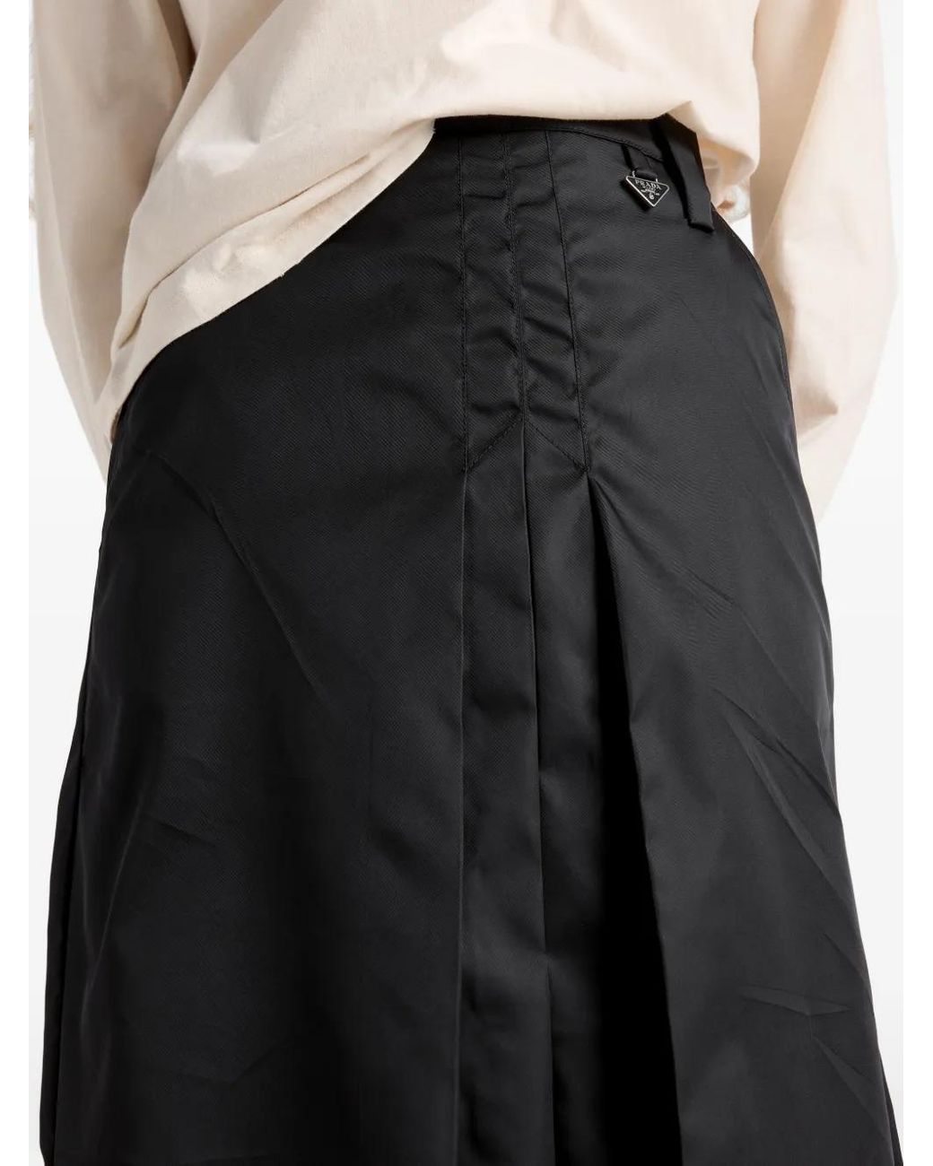 Prada Black Re-Nylon Flared Skirt