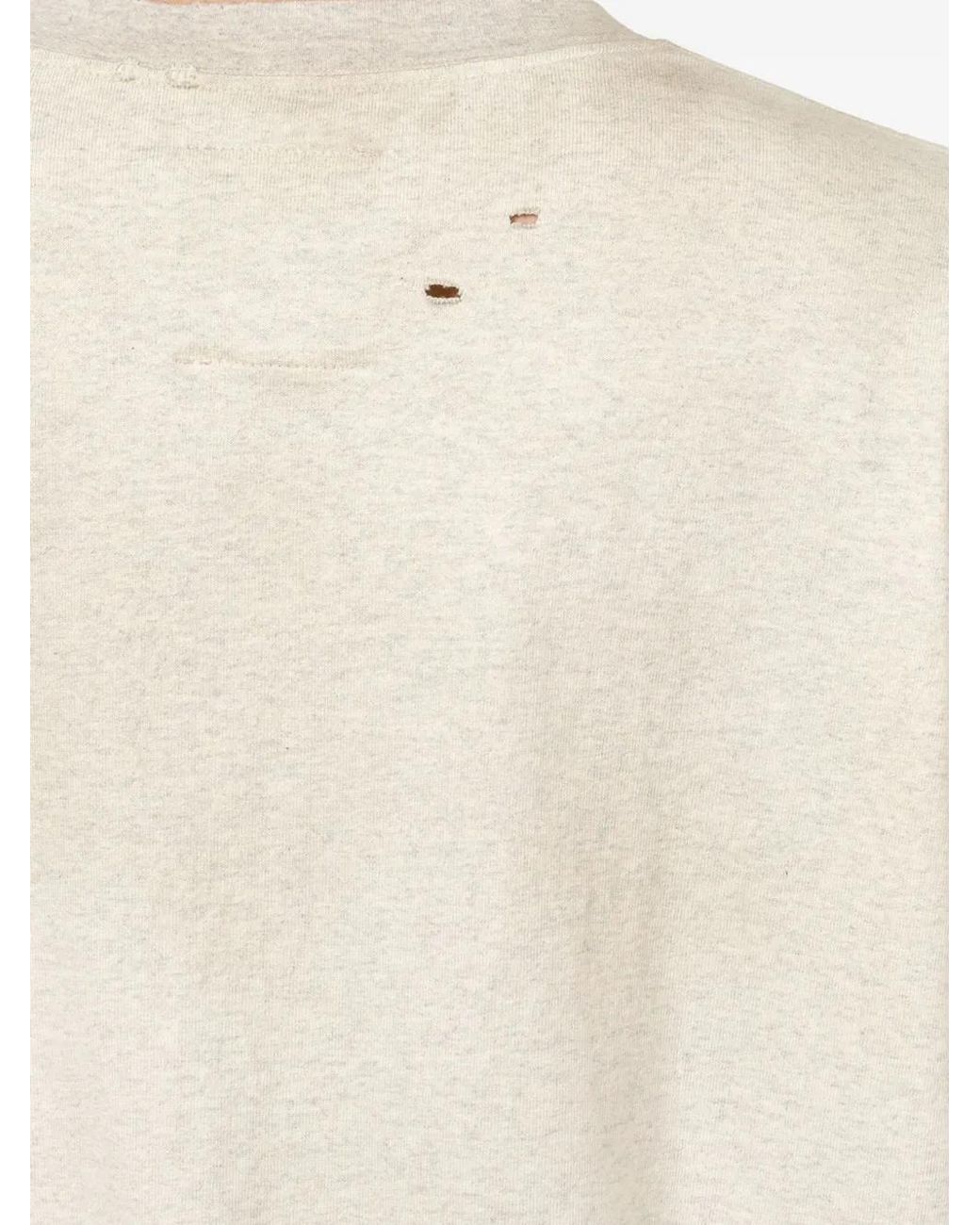 Maison Mihara Yasuhiro White Cat-Print Distressed T-Shirt for men