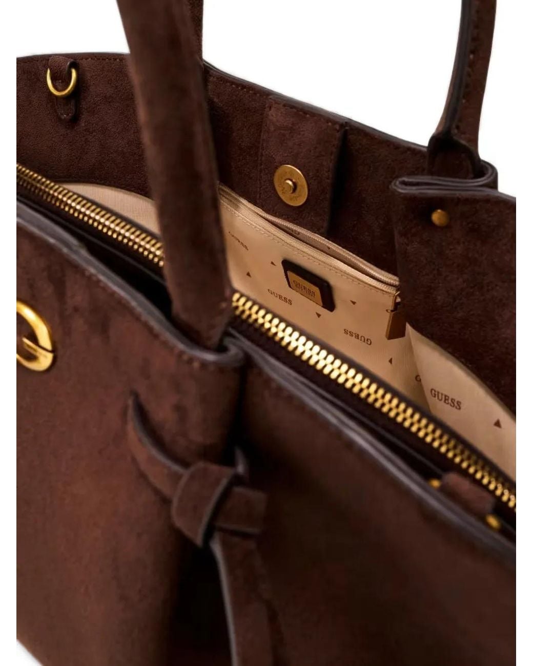 Guess Brown Allegra Suede Handbag