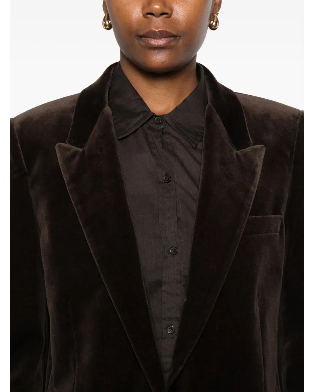 Nili Lotan Black Velvet Single-Breasted Blazer