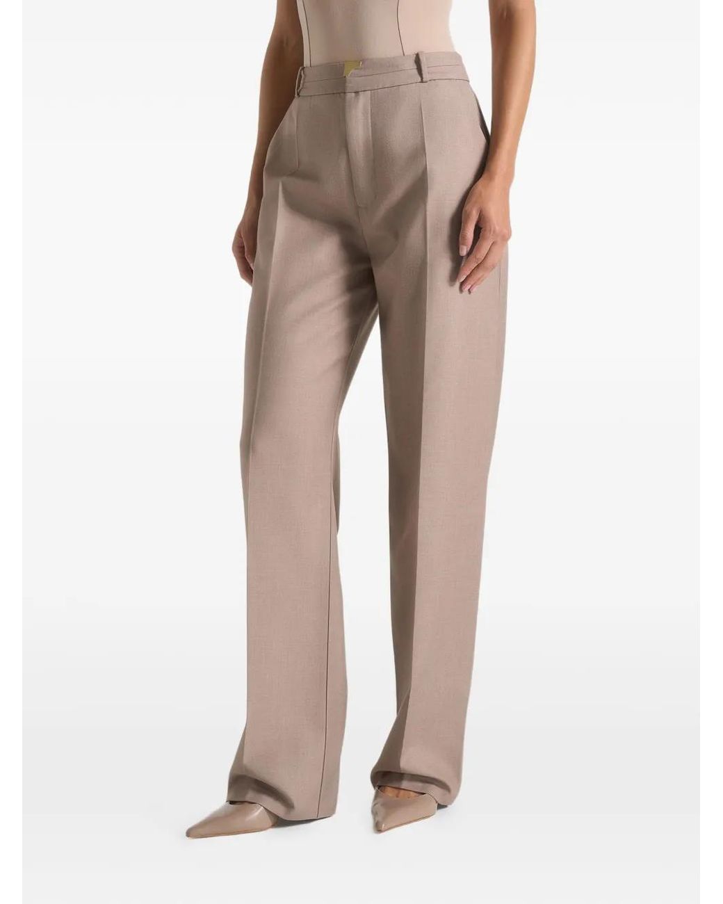 Manière De Voir Natural Doria Tailored Trousers With Waistband Detail