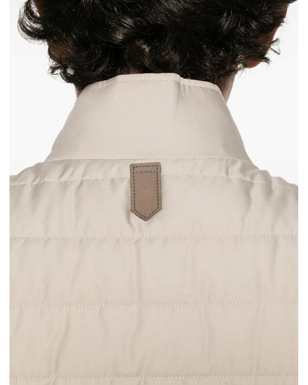 Canali White Quilted High-Neck Gilet for men