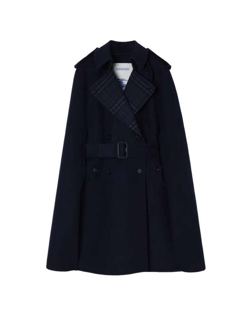 Burberry Blue Wool Belmont Trench Cape