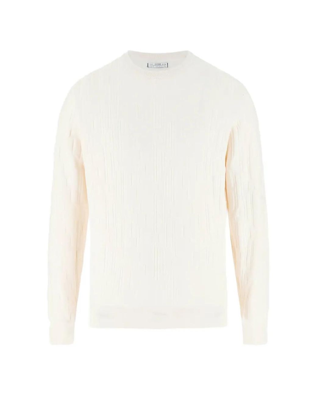 Guess White Embossed Logo Sweater for men