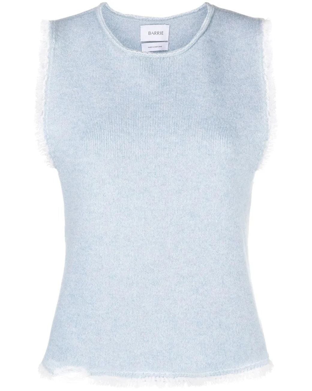 Barrie Blue Fringe-Trim Top