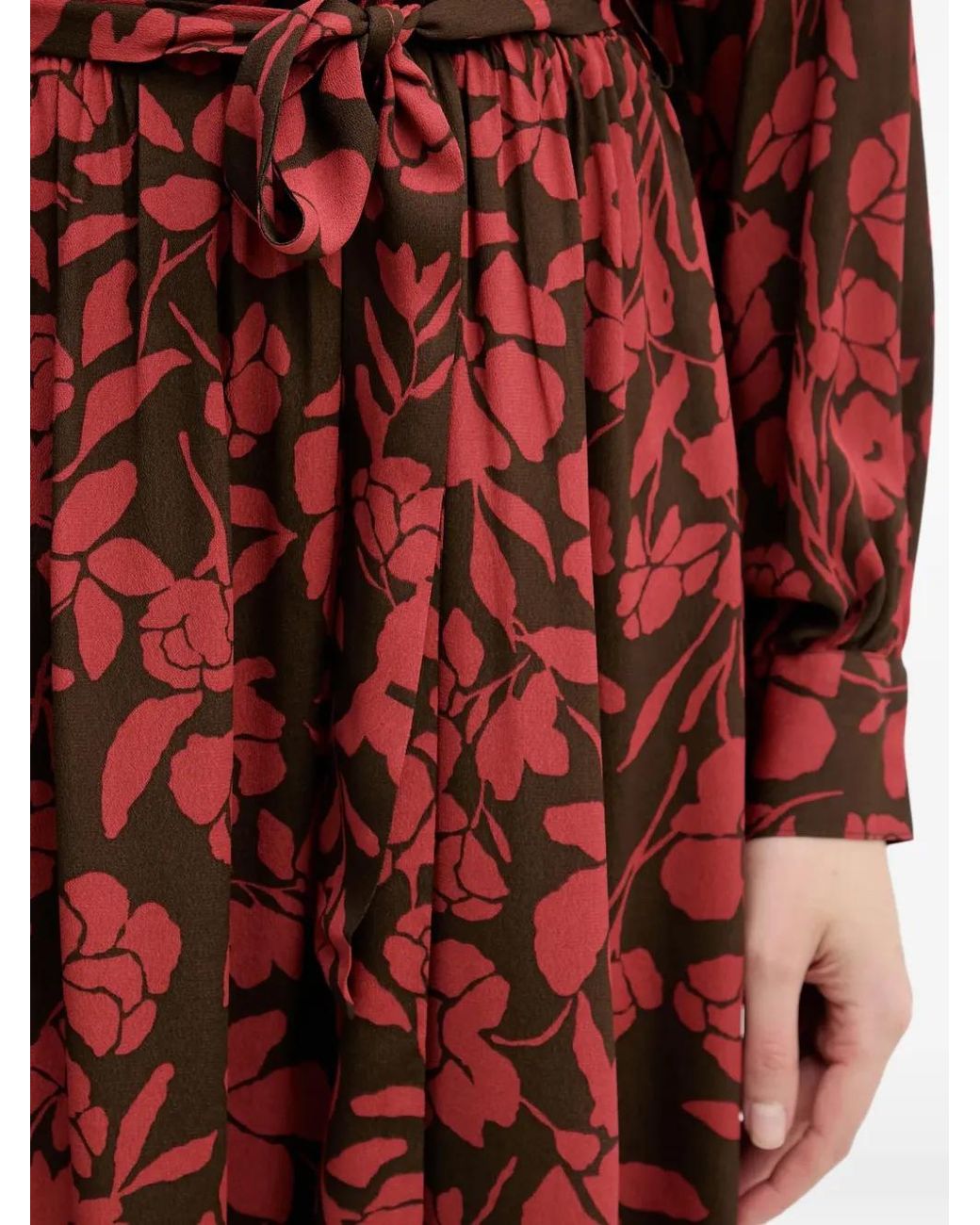Benetton Red Kleid Mit Muster