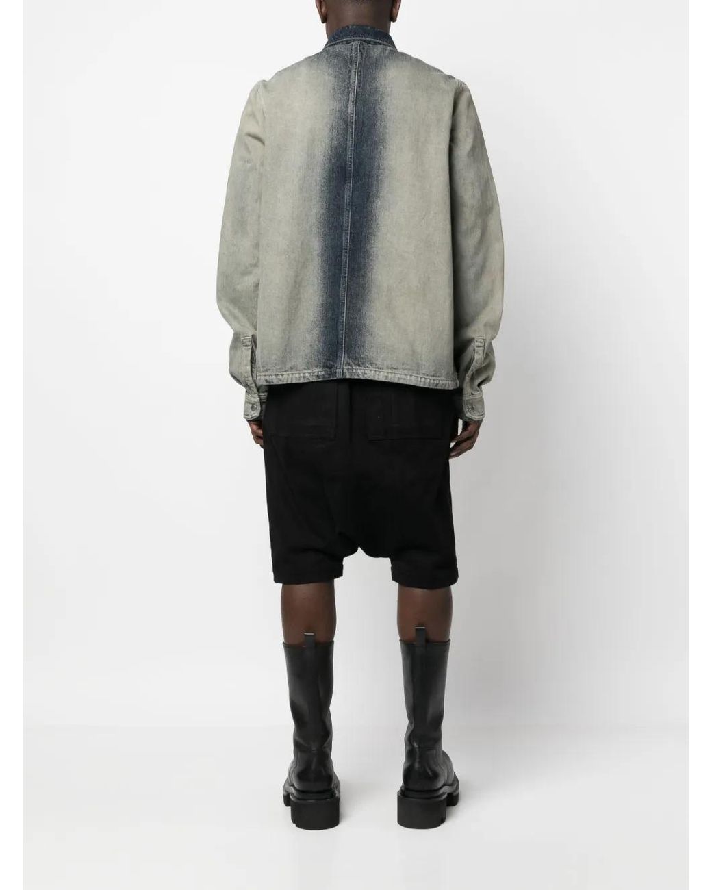 Rick Owens Blue Long-Sleeve Denim Jacket for men