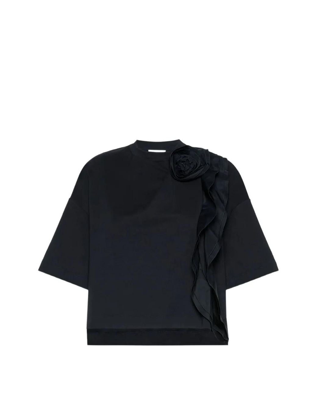 Max Mara Blue Frilly Jersey T-Shirt