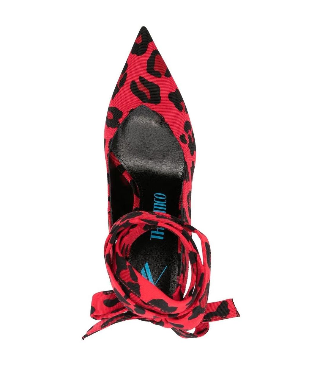 The Attico Red Leopard-Print Pointed-Toe Pumps