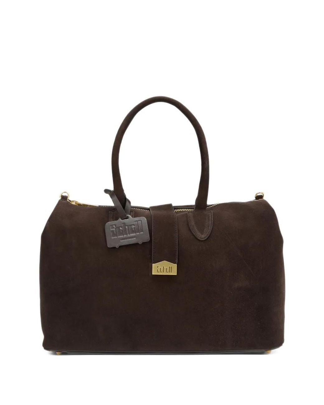 Schell Black Doctor Logo-Plaque Suede Tote Bag