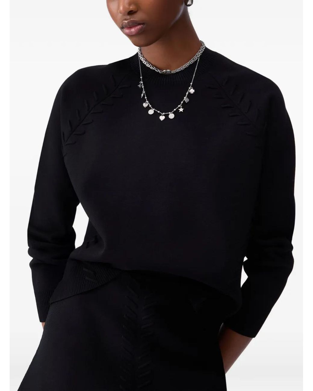 Pull Ample À Détails Tressés Liu Jo en coloris Black