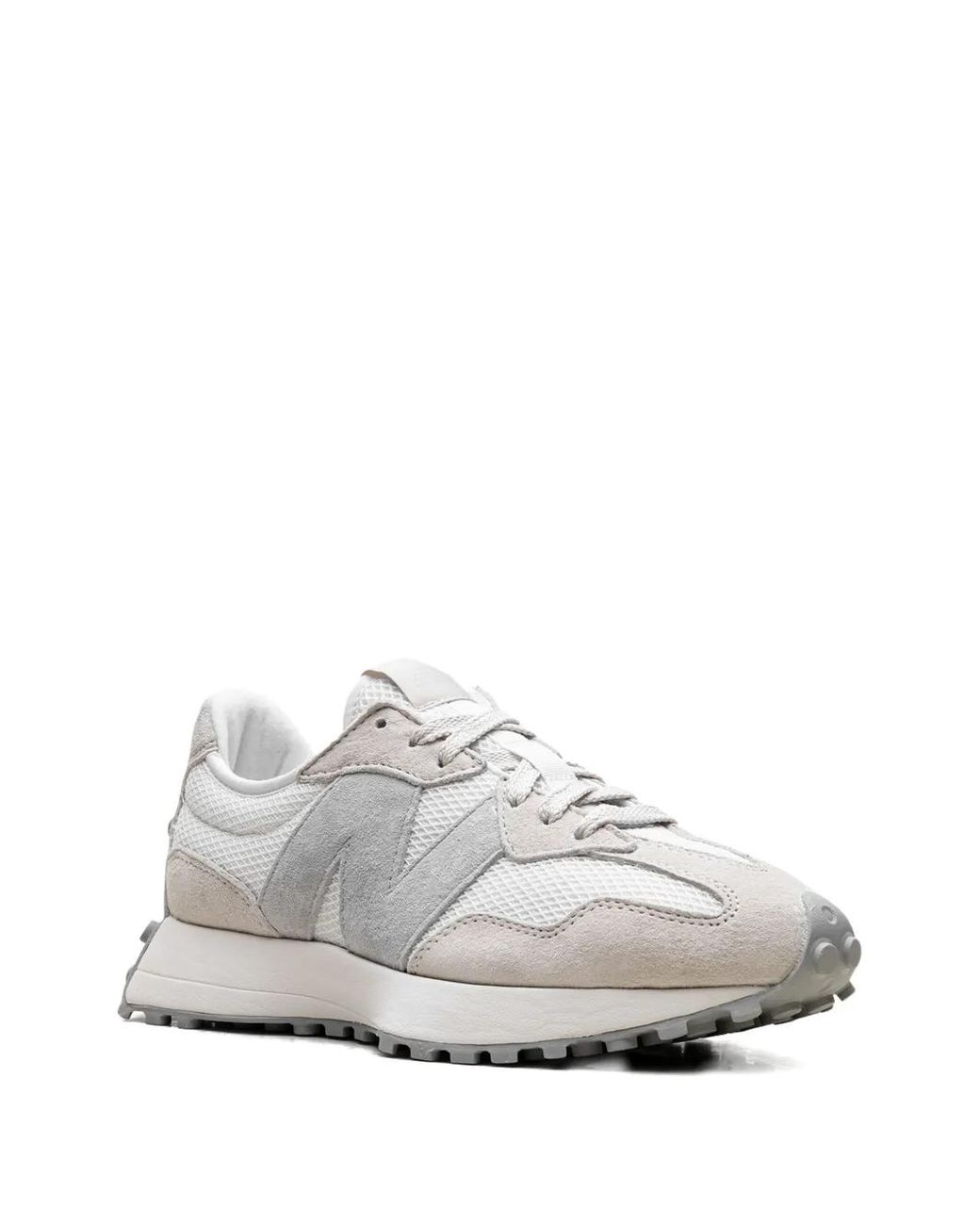 New Balance White 327 Lace-Up Sneakers