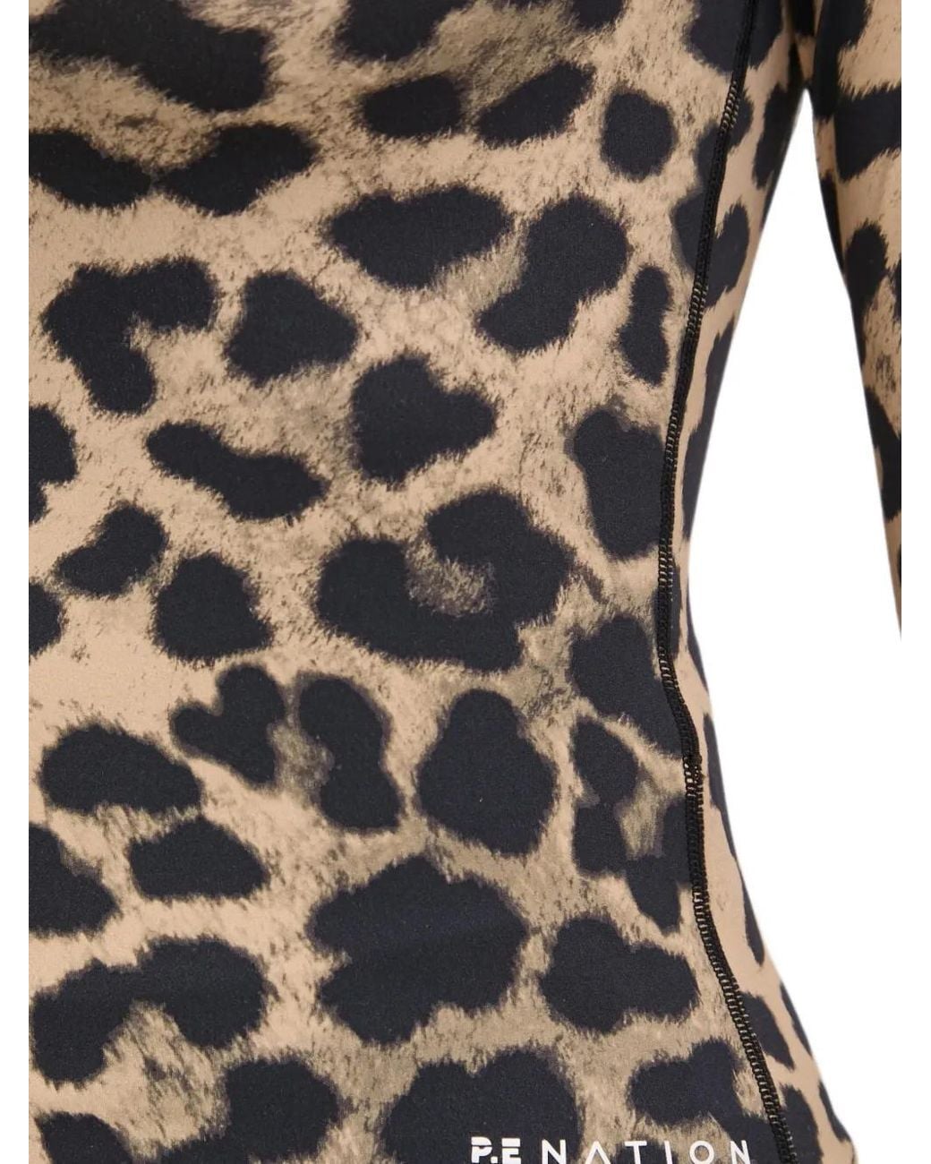 P.E Nation Black Leopard-Print Long-Sleeve T-Shirt