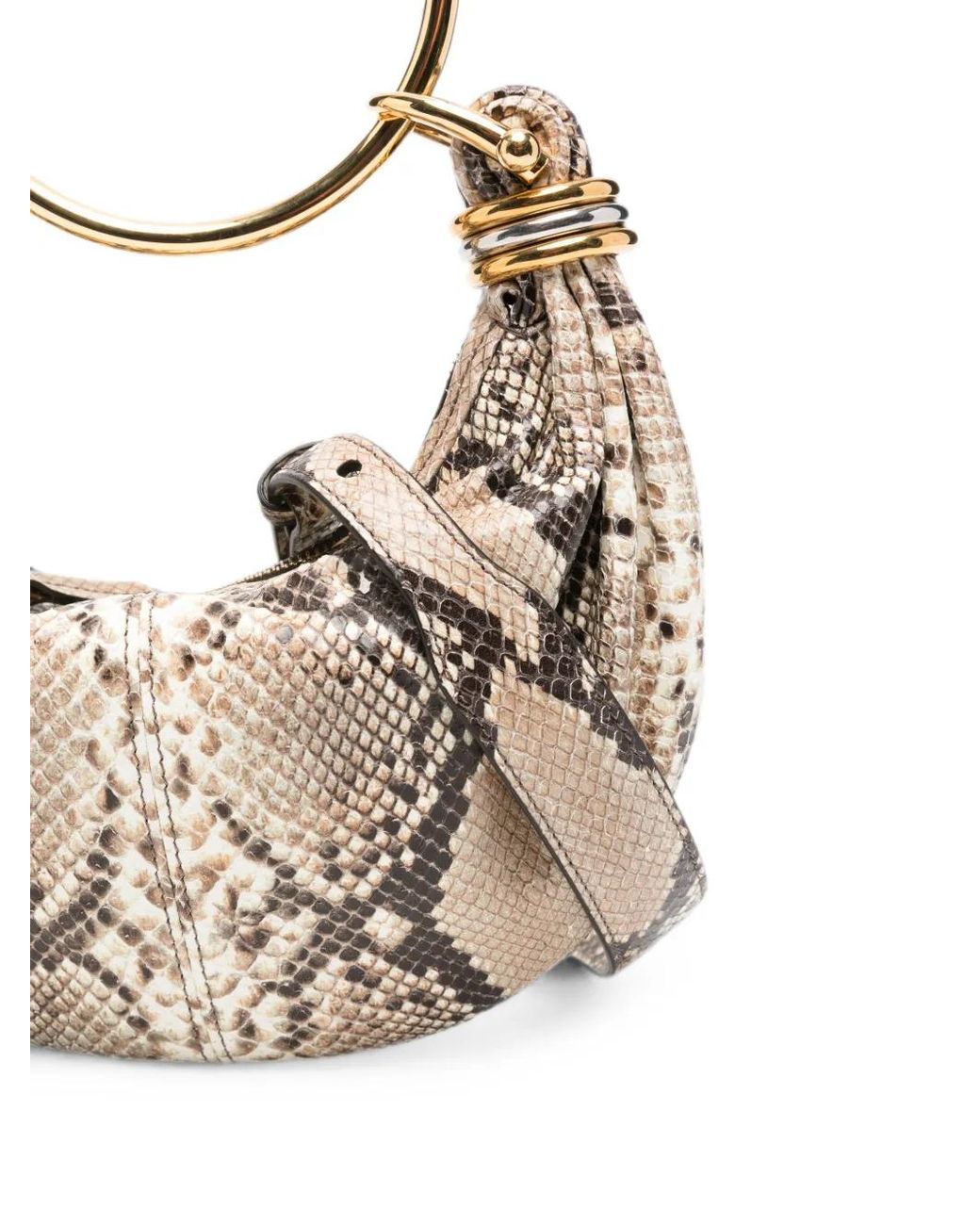 Chloé Natural Pochette À Effet Peau De Serpent