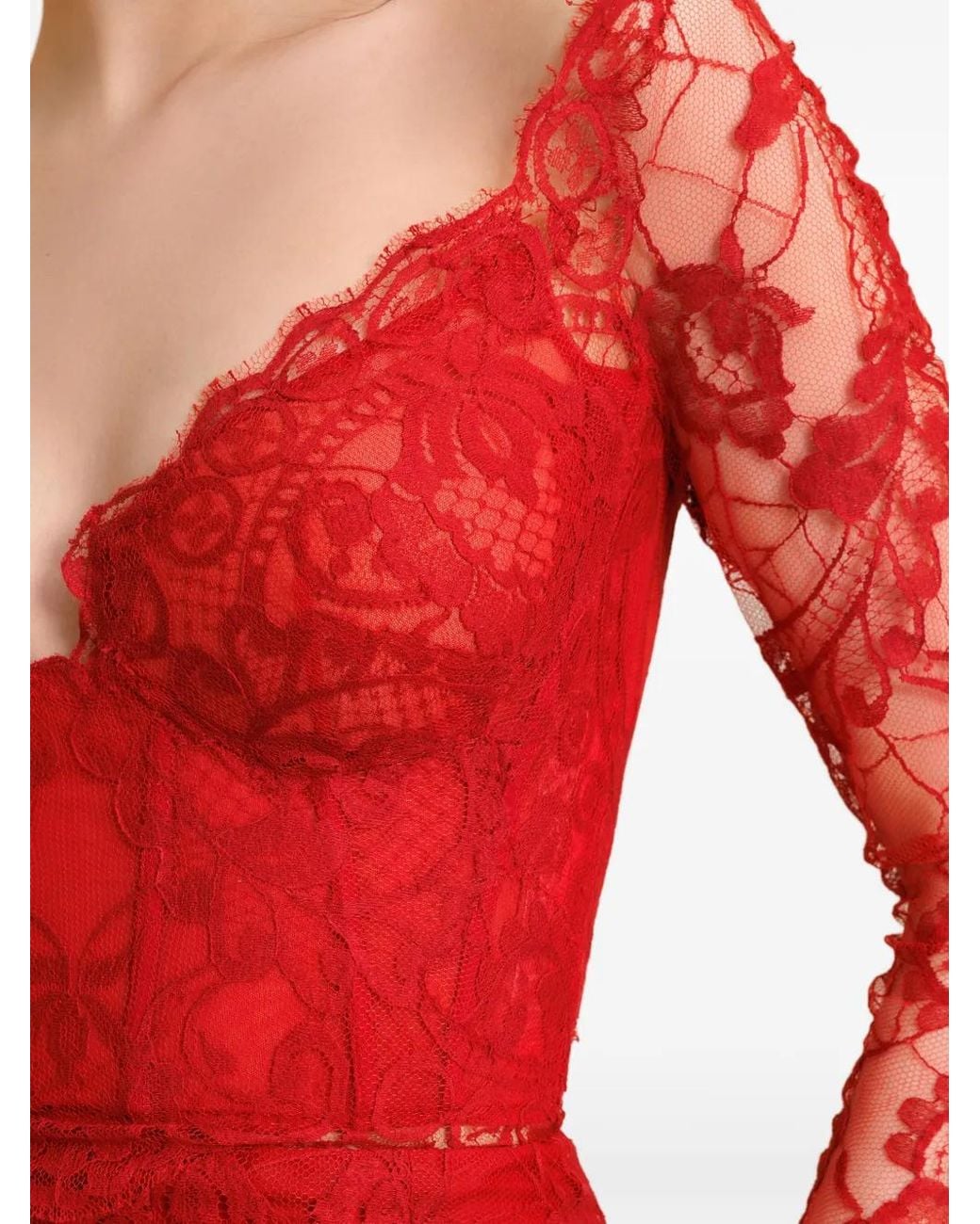 Gemy Maalouf Flared Lace Skirt