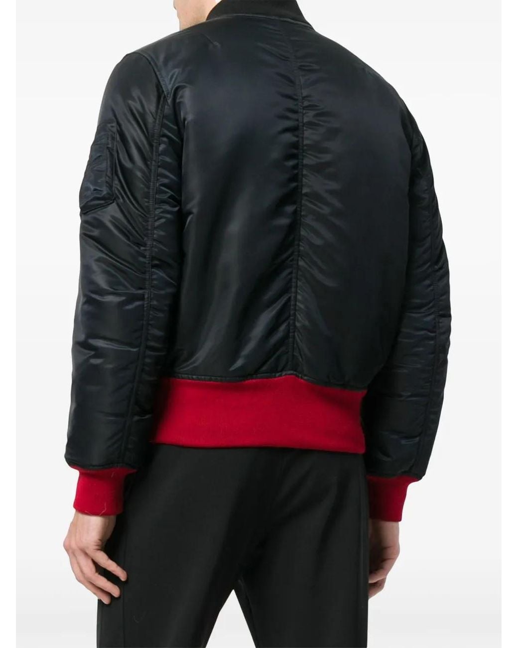 Calvin Klein Black Contrast-Panel Bomber Jacket for men