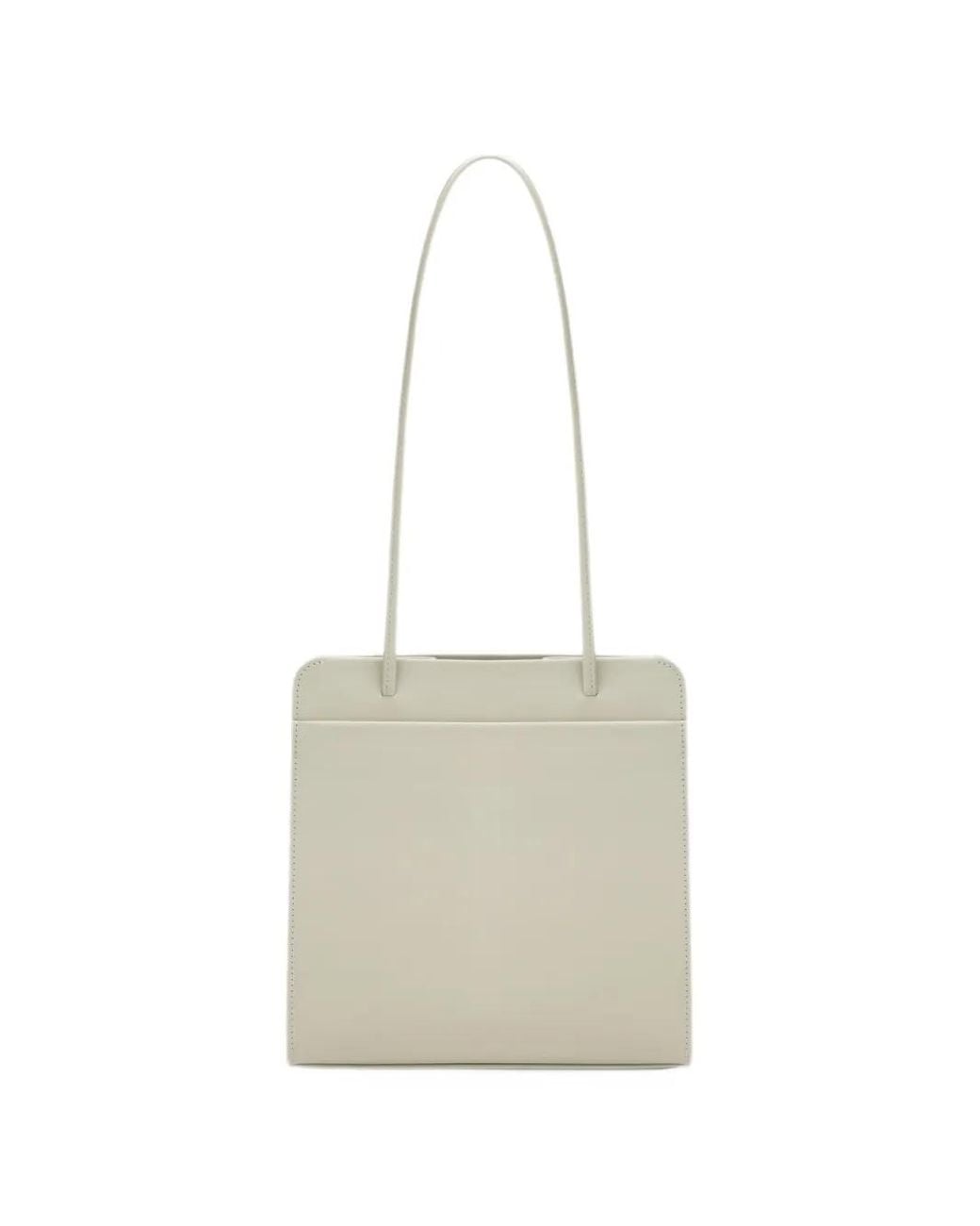 Faune White Lisse Shoulder Bag