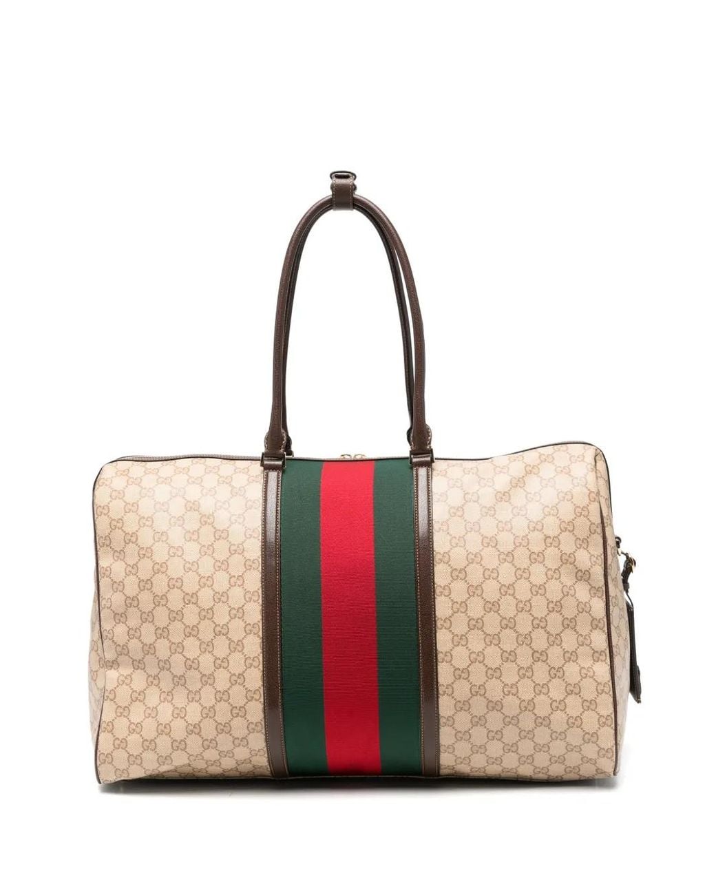 Gucci Natural Medium Monogram-Pattern Duffle Bag for men