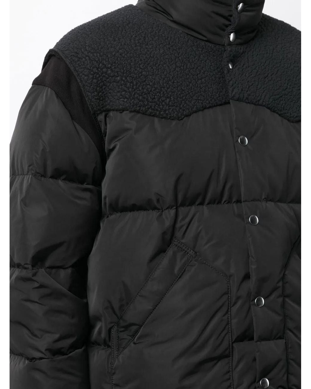 Undercover Black Panelled Puffer Jacket for men