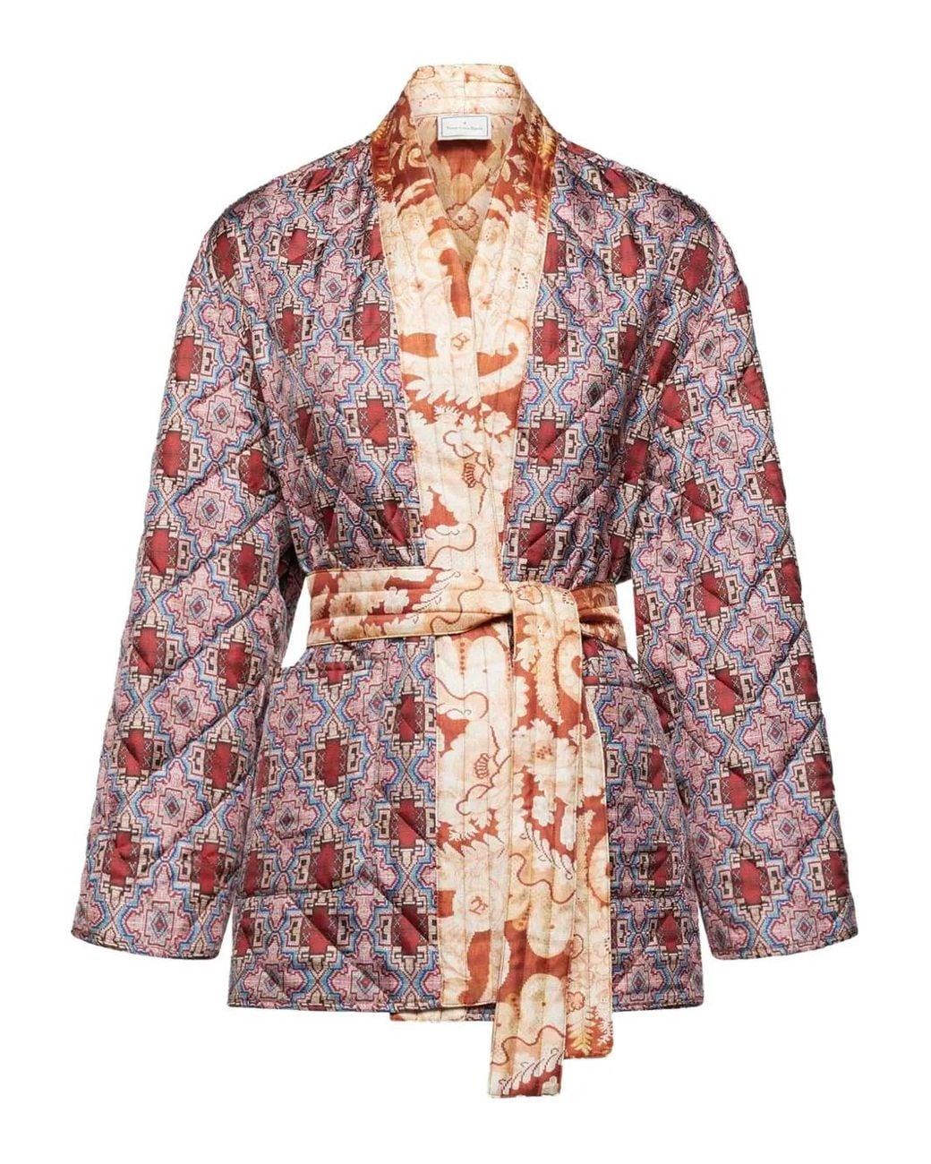 Pierre Louis Mascia Red Quilted Patterned Coat
