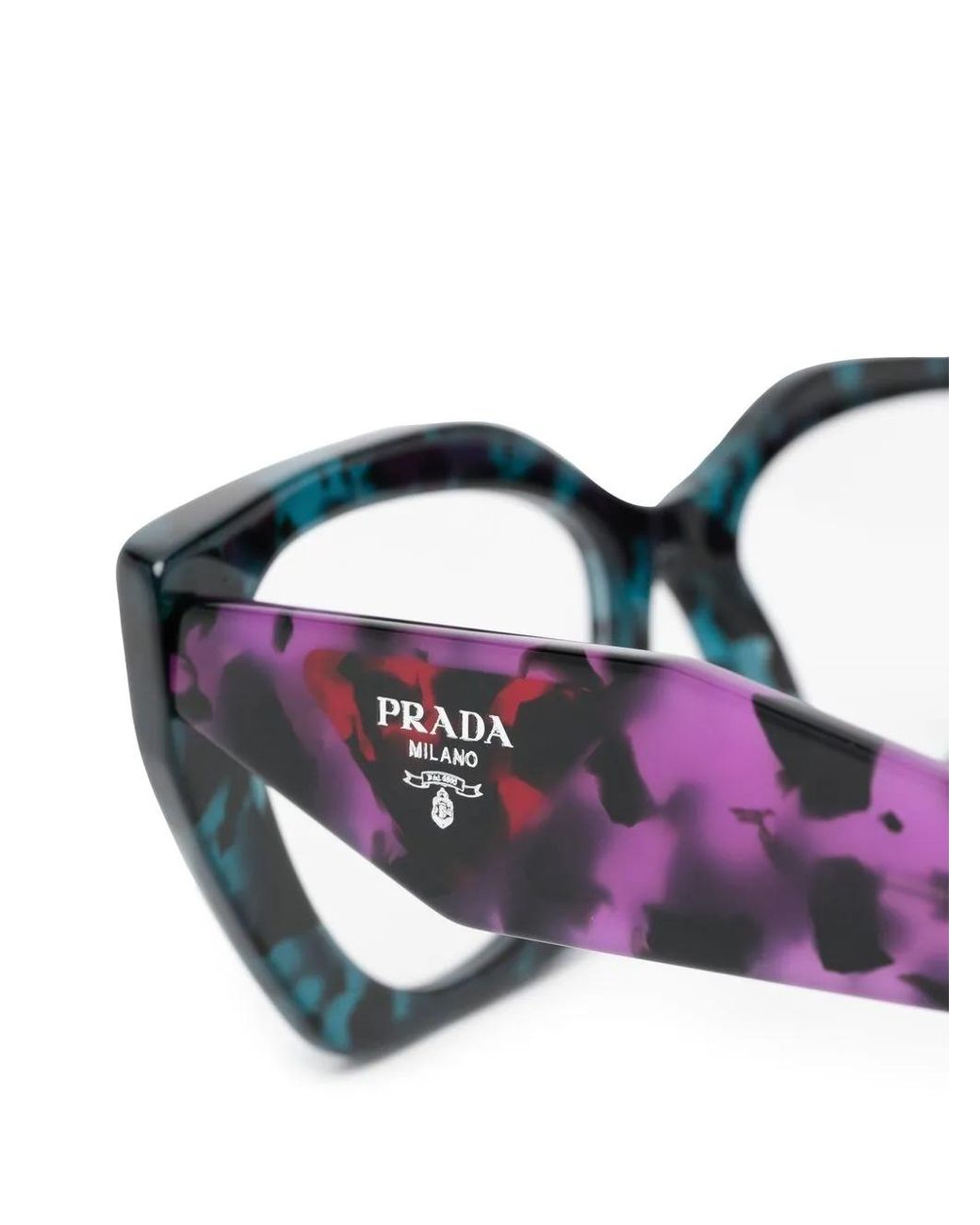Prada Blue Tortoiseshell-Effect Cat-Eye Glasses