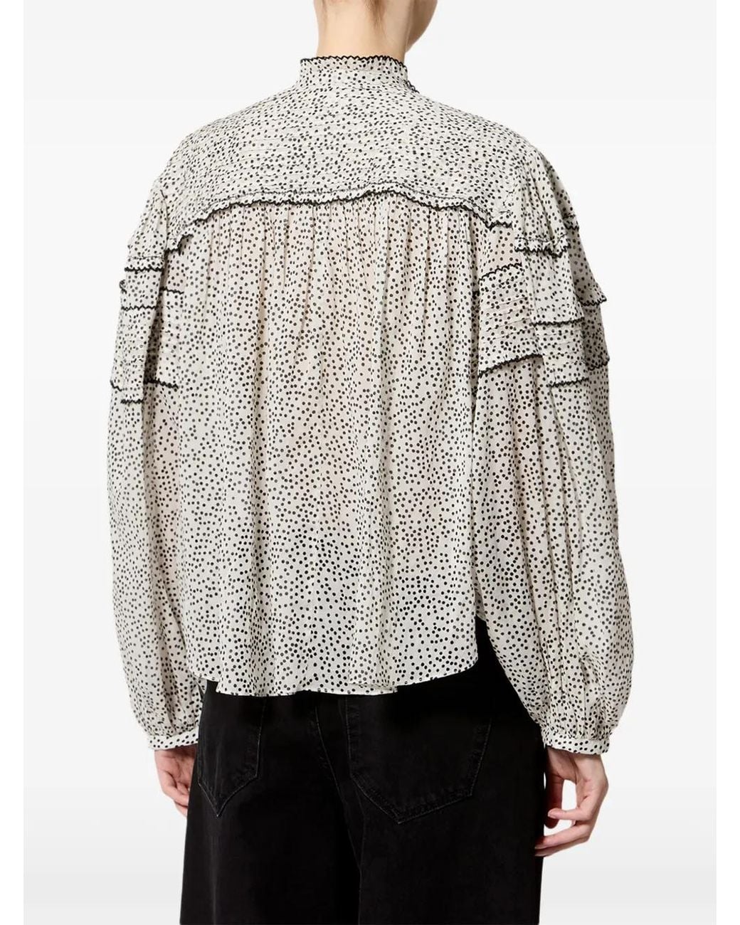 Top Doane Con Volantes Y Motivo De Lunares Isabel Marant de color White