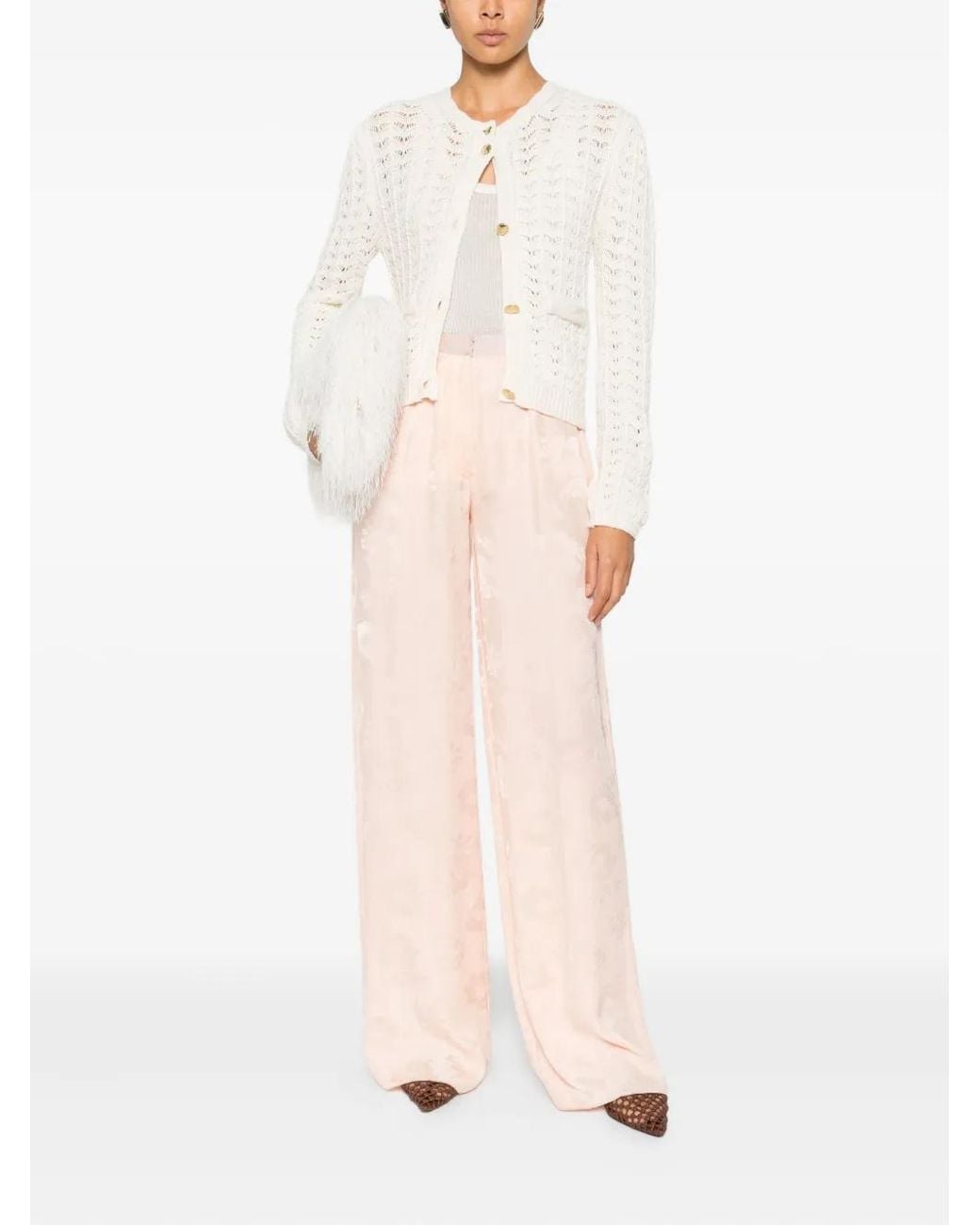 Forte_forte White Buttoned Pockets Cardigan