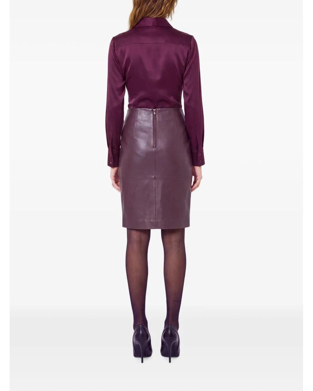 Nicholas Purple Paloma Satin-Finish Long-Sleeve Shirt