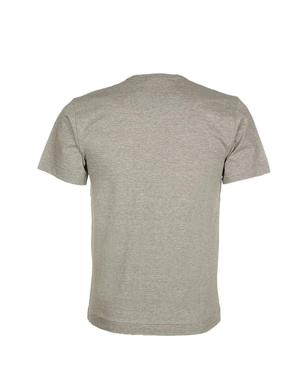 COMME DES GARÇONS PLAY Gray Logo-Print Cotton T-Shirt