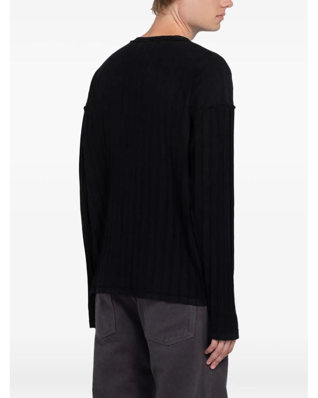 Jersey Reverse Rib mfpen de hombre de color Black