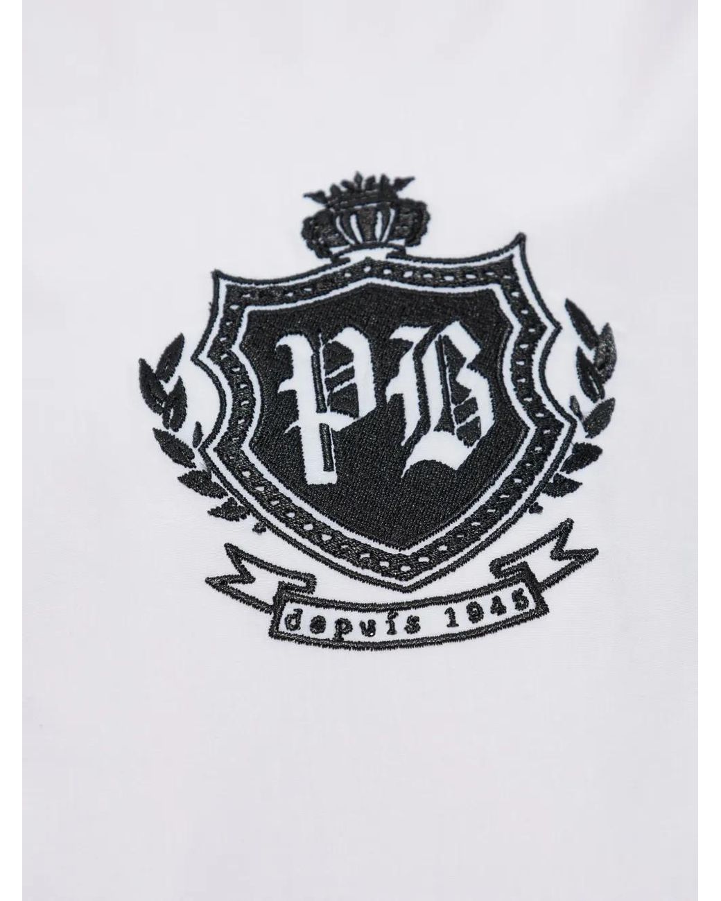 Balmain White Emblem Buttoned Shirt for men