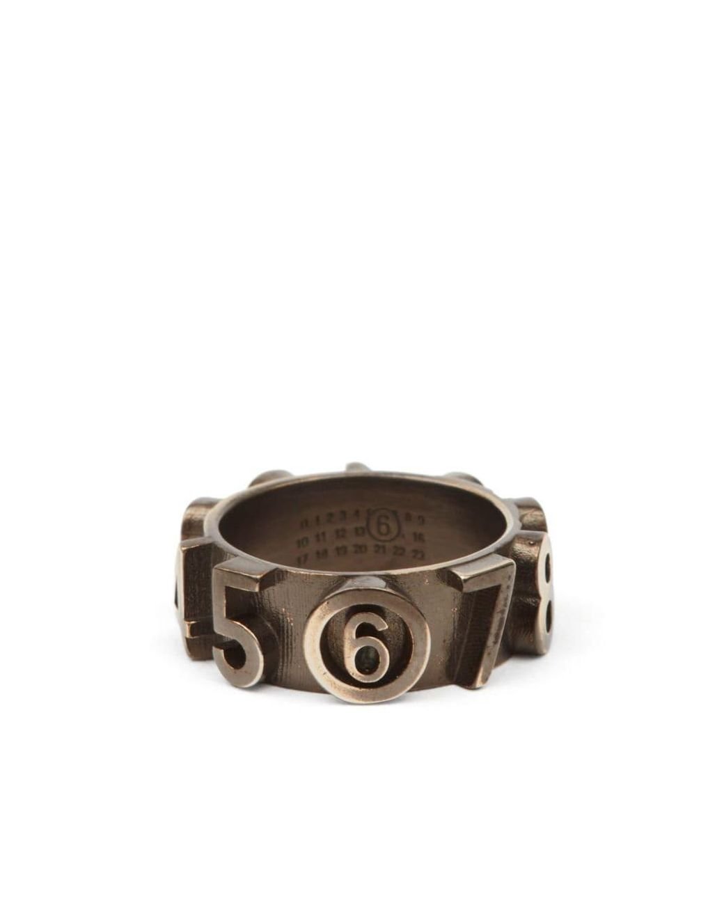 MM6 by Maison Martin Margiela Signature Numbers-Motif Ring in Metallic |  Lyst