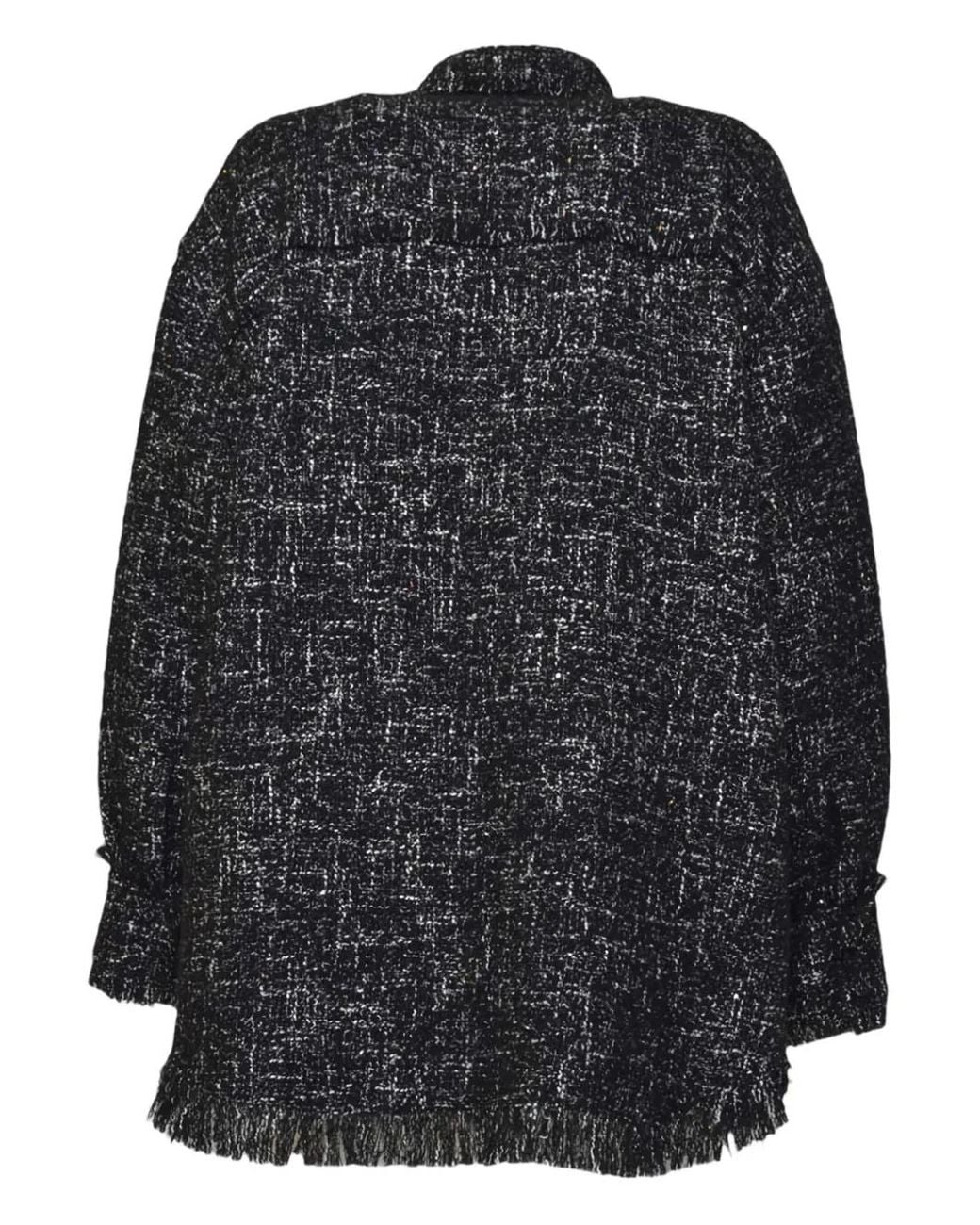 MSGM Black Fringed Shirt