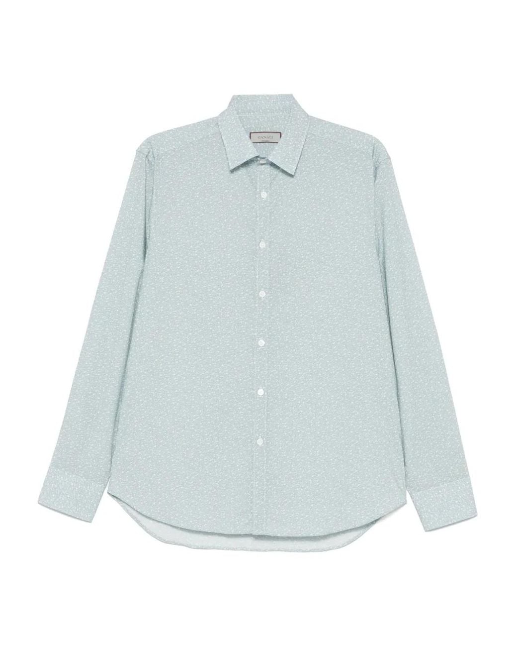 Canali Blue Printed Shirt for men